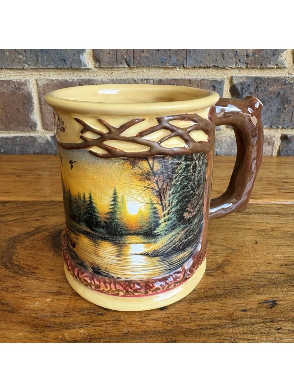 Terry Redlin 4” Mug  “Evening Solitude” Wild Wings 2009 Raised Relief READ